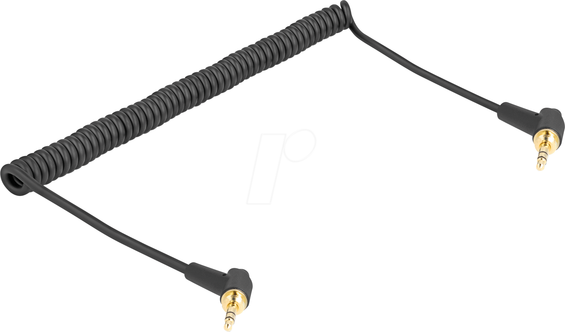 DELOCK 85777 - Spiralkabel, 3,5 mm 135° Klinkenstecker mit 6,35 mm Adapter, 75