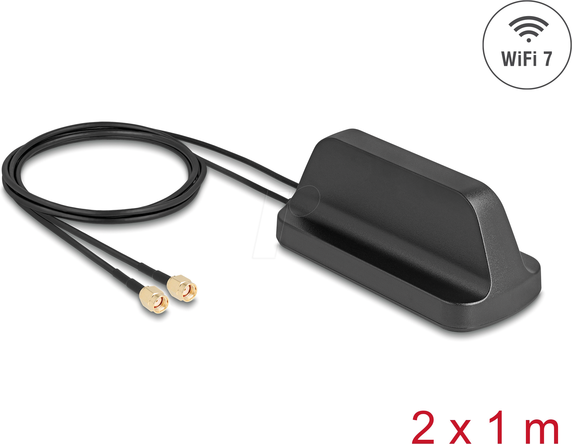 DELOCK 81454 - Antenne 2x RP-SMA Stecker, WLAN, omnidirektional