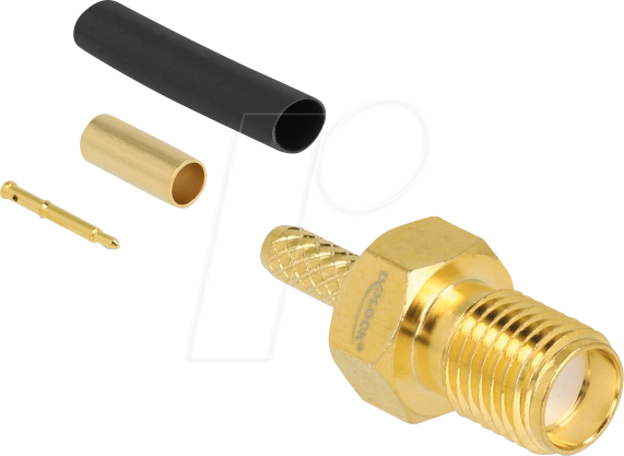 DELOCK 91790 - RP-SMA Buchse zum Crimpen RG-174 / RG-316 mit Schrumpfschlauch