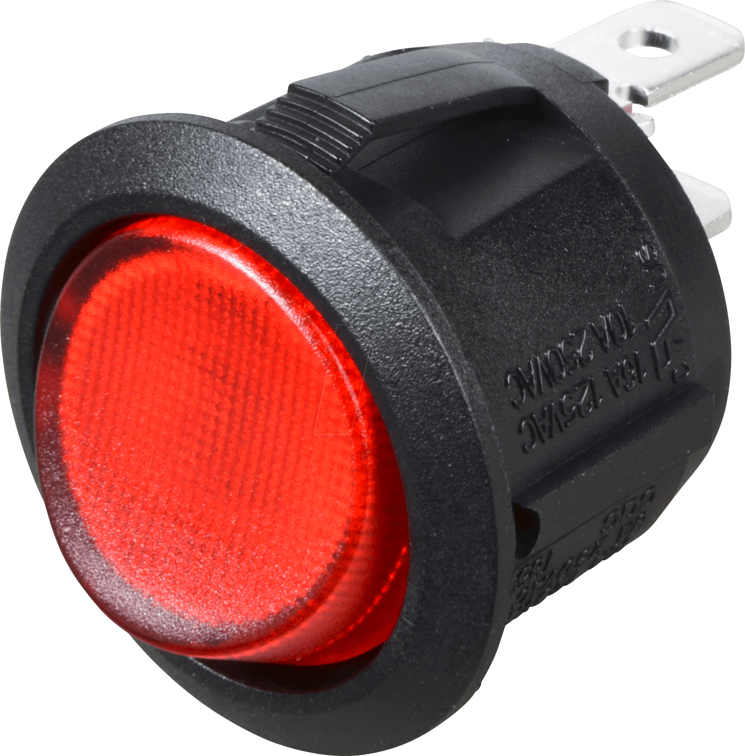 WS R13-112 BNAA - Wippenschalter rund, 1x Ein - Aus, sw/rt