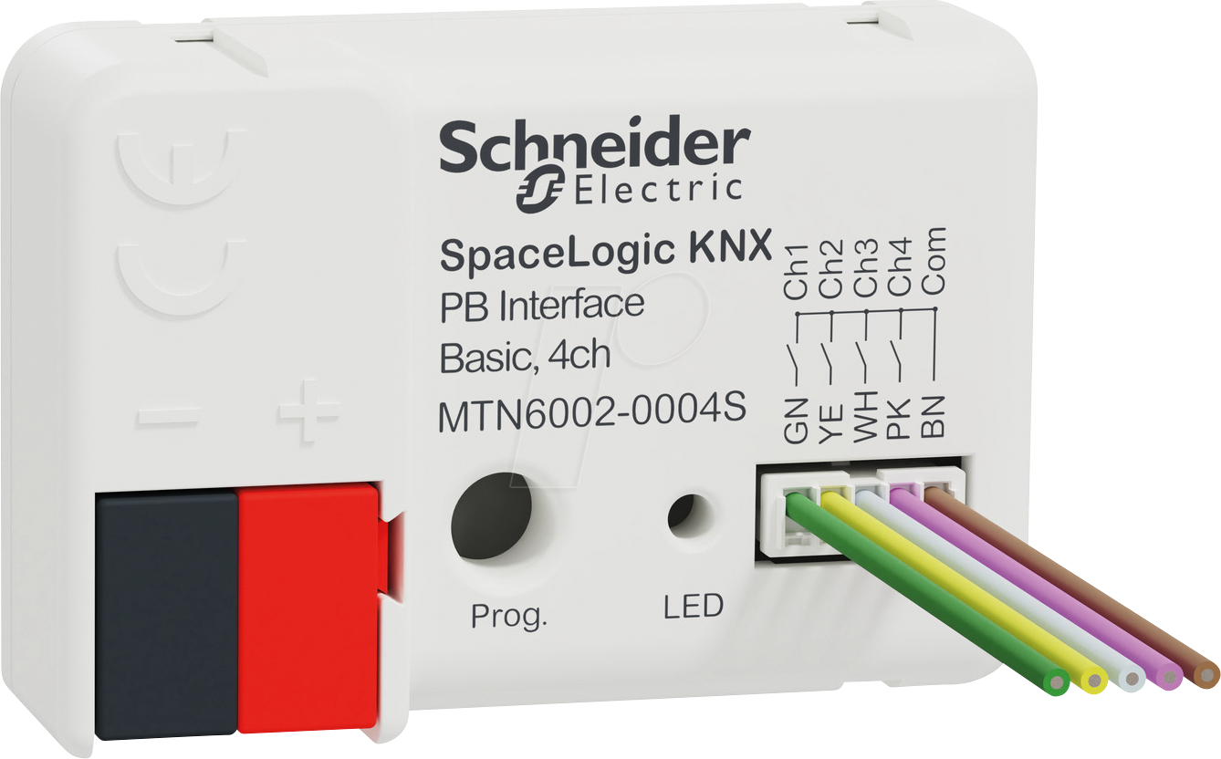 SE MTN6002-0004S - SpaceLogic KNX Secure Tasterschnittstelle, 4-fach, Basic