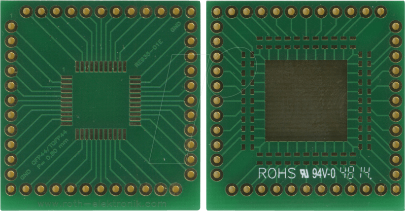 RE 935-01E - Multiadapter QFP44 & TQFP44 P=0,80 mm RM 2,54 mm