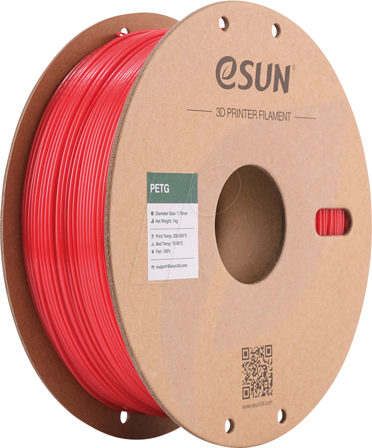ESUN 72263055 - Filament, PETG, 1,75 mm, rot, 1 kg