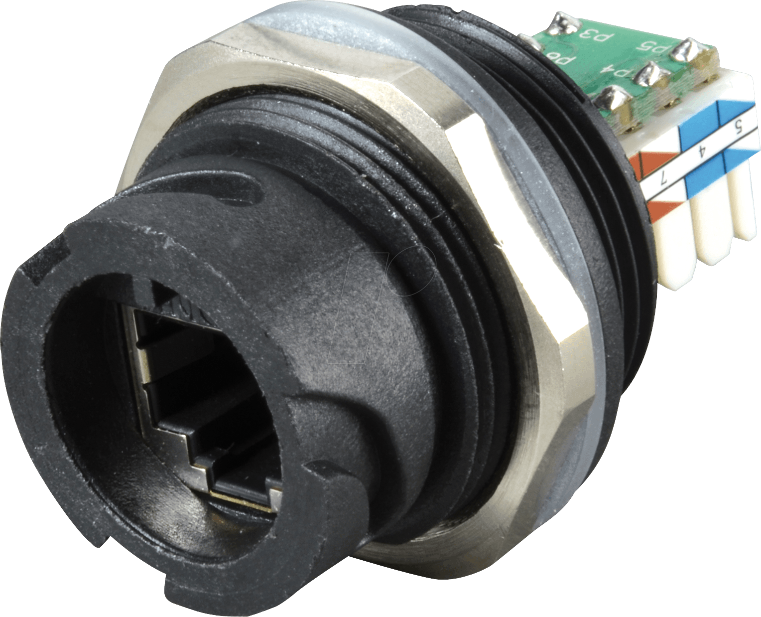 RJ45 EBG SKS - RJ45 Einbaugehäuse, Schneidklemm, ges., sw