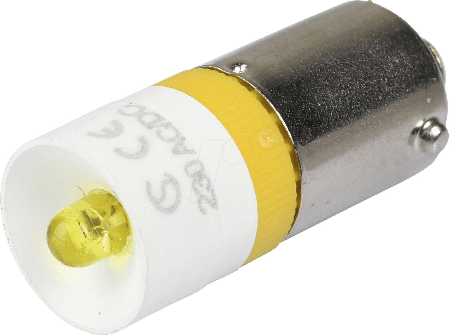 MEDB 2518BR - Reflektor-LED, BA9s, gelb, 230 V, 700 mcd, Ø10 mm, 50°