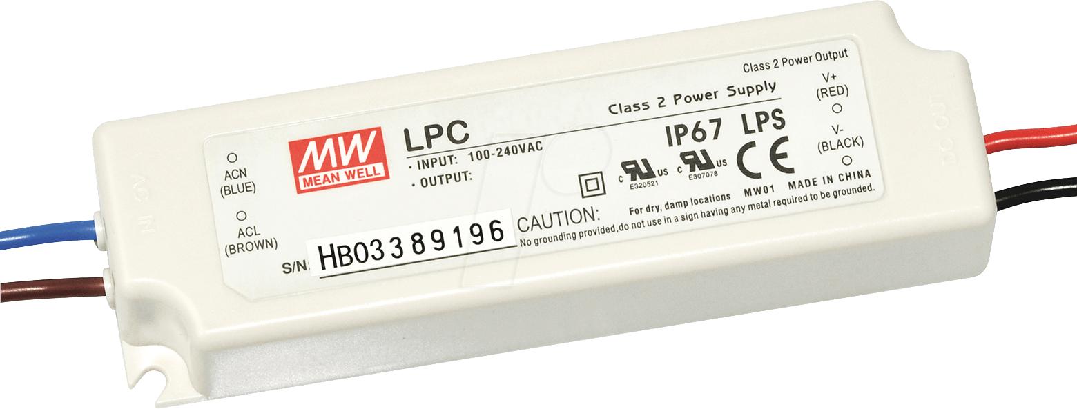 MW LPC-20-700 - LED-Trafo, 21 W, 9 - 30 V DC, 700 mA