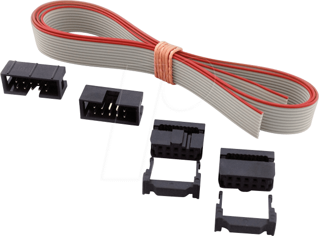 SET AWG28-16G - AWG 28-Set,1m Kabel+Stecker,16-pol,grau