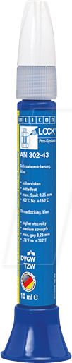 WEICON 30243110 - Schraubensicherung Weiconlock AN 302-43, mittelfest, blau, 10 ml