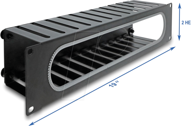 DELOCK 67279 - 19'' 2 HE Kabelmanagement Rangierpanel schwarz