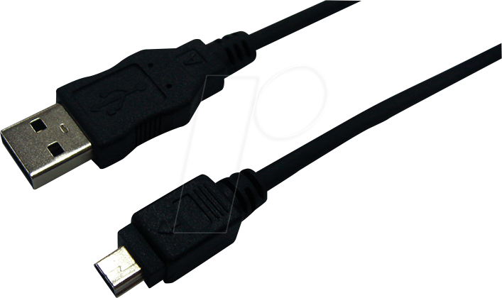 Thumbnail - LOGILINK CU0015 - USB 2.0 Kabel, A Stecker auf Mini-B Stecker, schwarz, 3,0 m