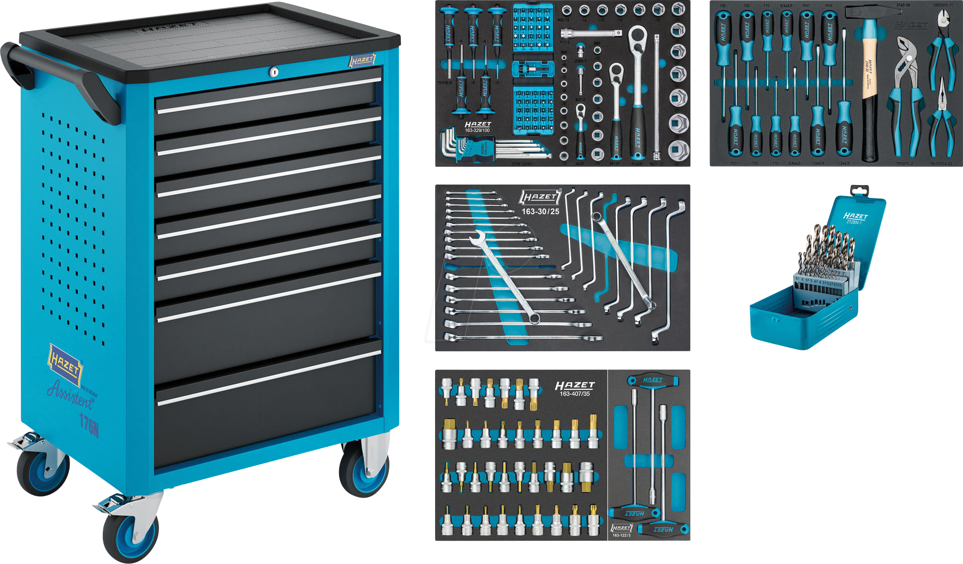 HZ 176N-7/204 - Werkstattwagen Assistent 176N-7, 204-teilig, 7 Schubladen