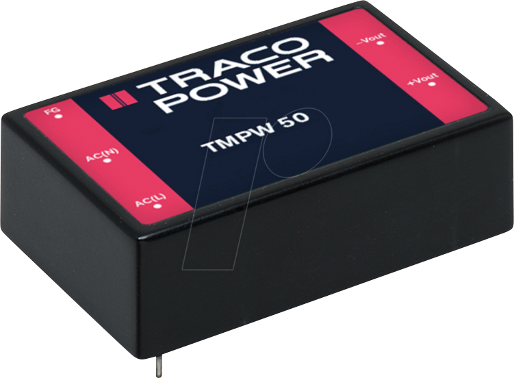 TMPW 50-115 - AC/DC-Wandler TMPW, 50 W, 85-305 VAC/15,0 VDC, Platinen-Montage
