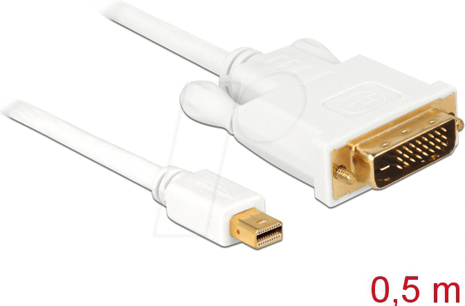 Thumbnail - DELOCK 83986 - Delock Kabel miniDP 1.1 Stecker > DVI 24+1 Stecker, weiß, 50 cm