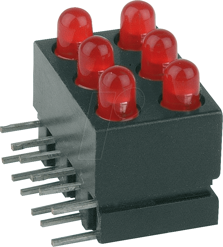 MEN 1801.3220 - Doppel-LED Leisten, rot, Ø 3mm, 3-spaltig