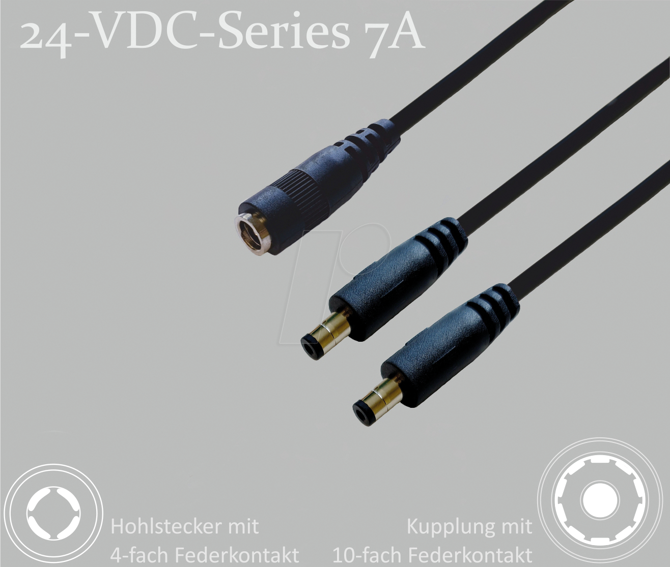 BKL 075919 - Adapterkabel, 300 mm, DC-Kupplung auf 2x DC-Stecker