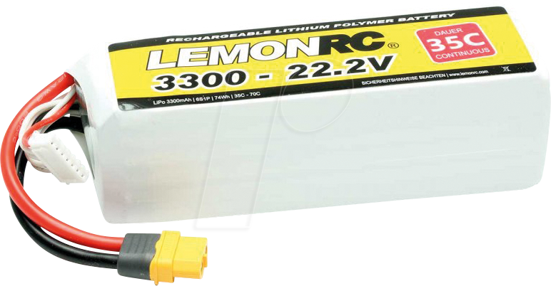 LRC 6S 3300 - LiPo Akku LEMONRC 3300 - 22.2V (35C)