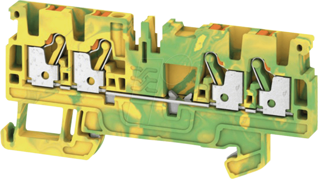 A4C 2.5 PE - Durchgangsklemme Klippon® Connect, A-Serie grün / gelb