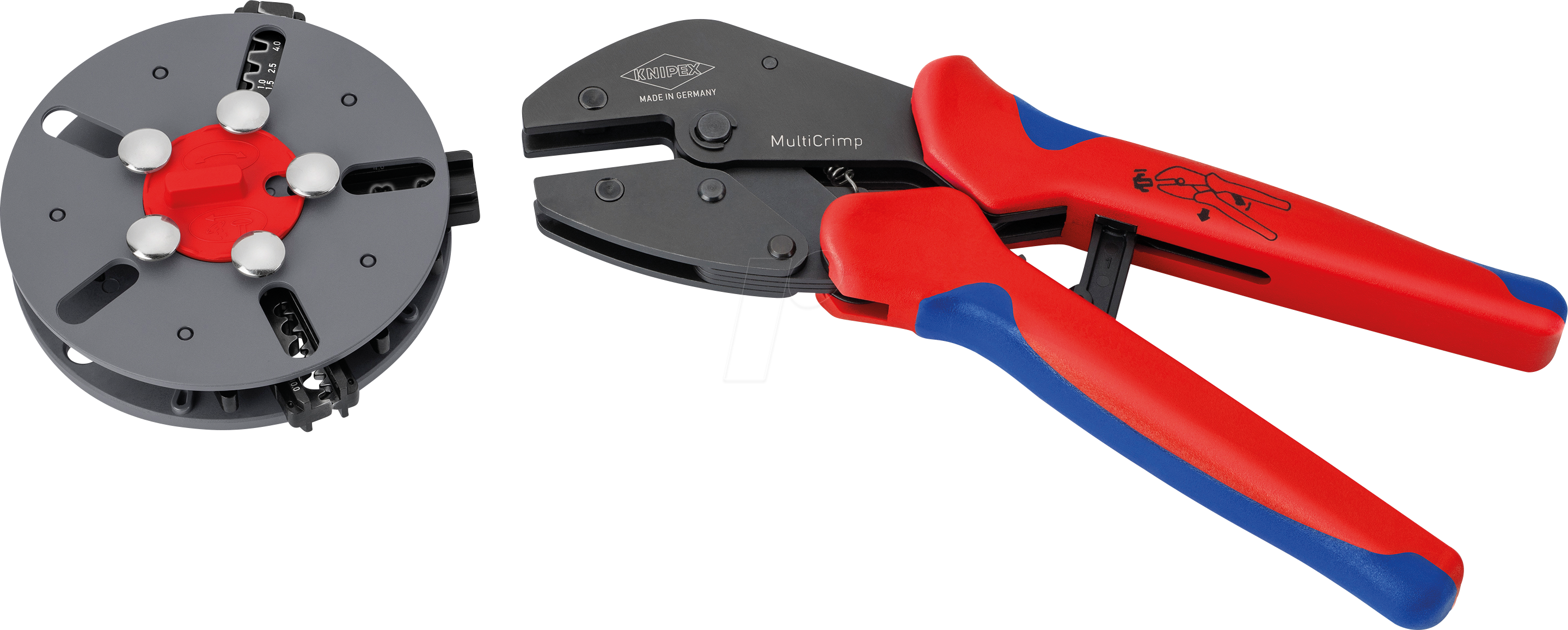 KN 97 33 03 - Crimpzange, MultiCrimp®, mit 3 PV Crimpeinsätzen, 250 mm