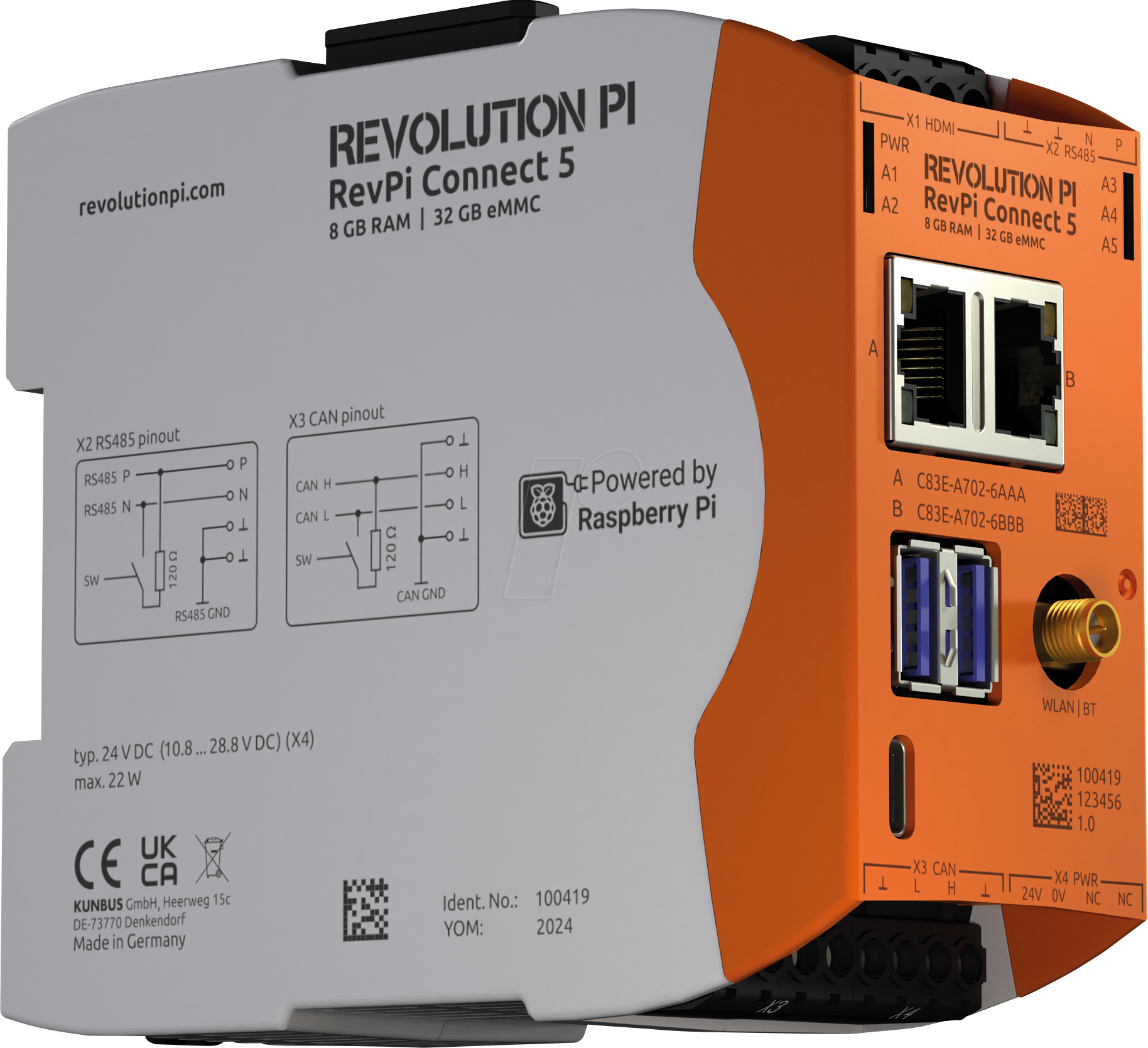 REVPI C5 32G8C - RevPi Connect 5 32 GB 8 GB RS485 CAN FD