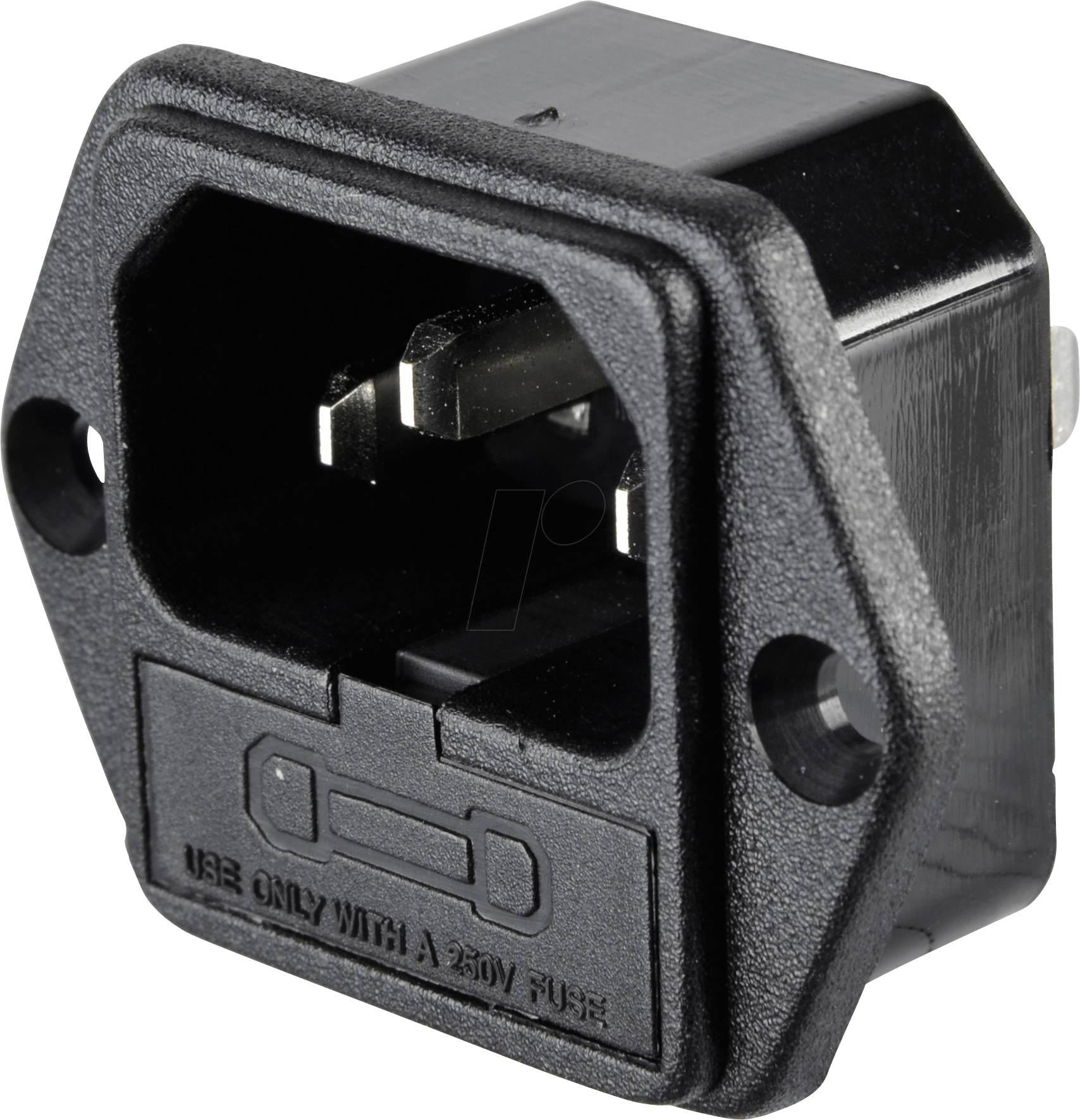 KES 2SI - Kaltgerätestecker mit Sicherungseinsatz, 4,8 mm Faston