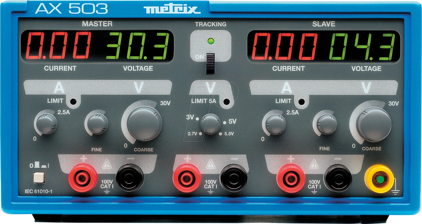 CHAU AX0503A - Labornetzgerät, 0 - 30 V + 5,5 V, 0 - 5 A, 3 Kanäle