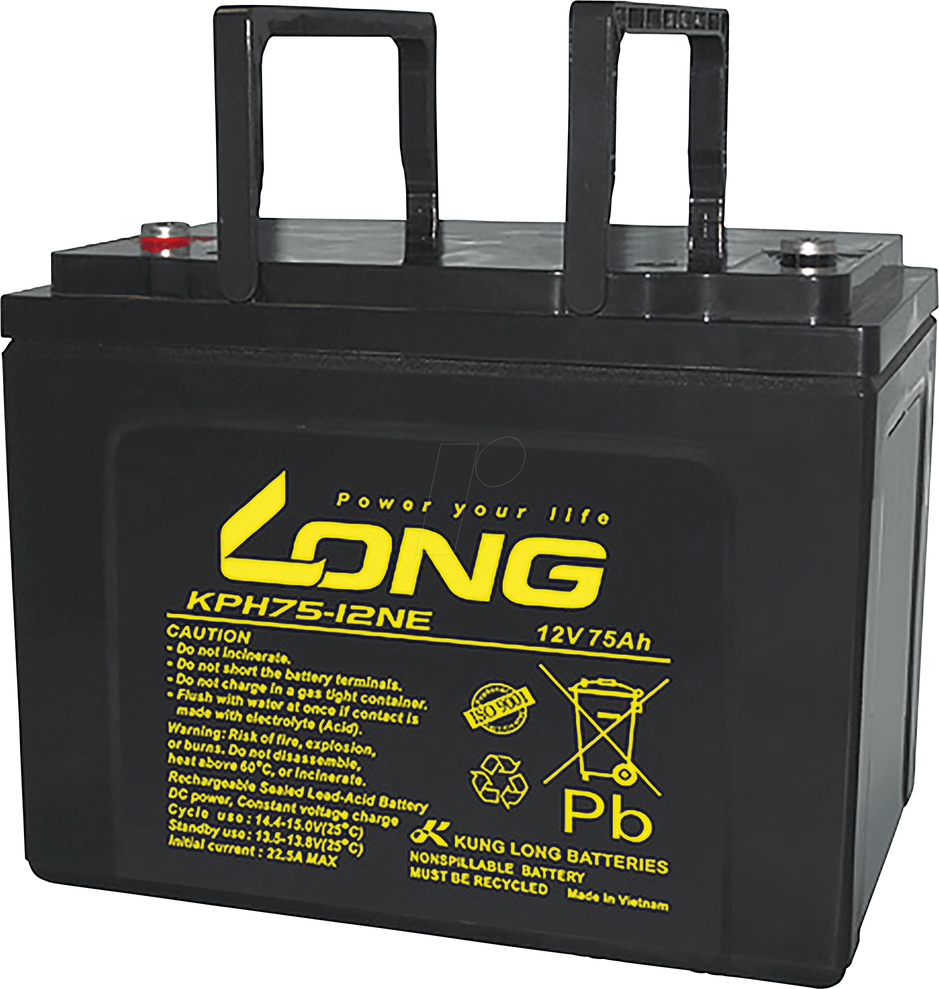 KPH 75-12NE - Blei-Vlies-Akku, 12 V, 75 Ah