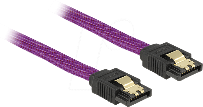 DELOCK 83691 - Kabel SATA 6Gb/s 50cm violett ge/ge Metall