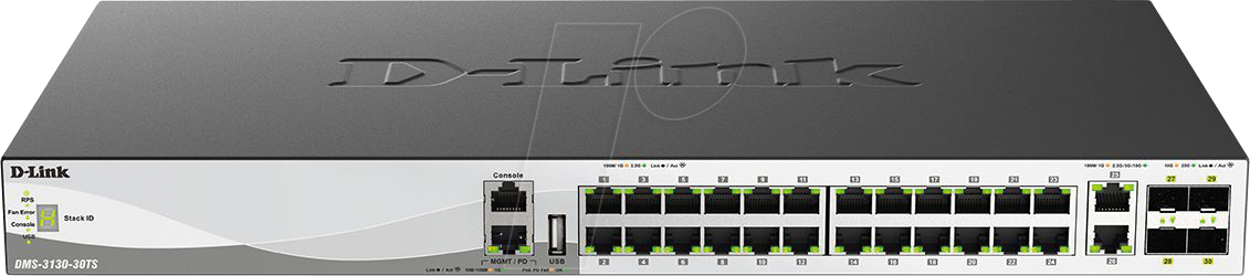 Thumbnail - D-LINK DMS31330T - Switch, 30-Port, 2,5 Gigabit Ethernet, SFP28