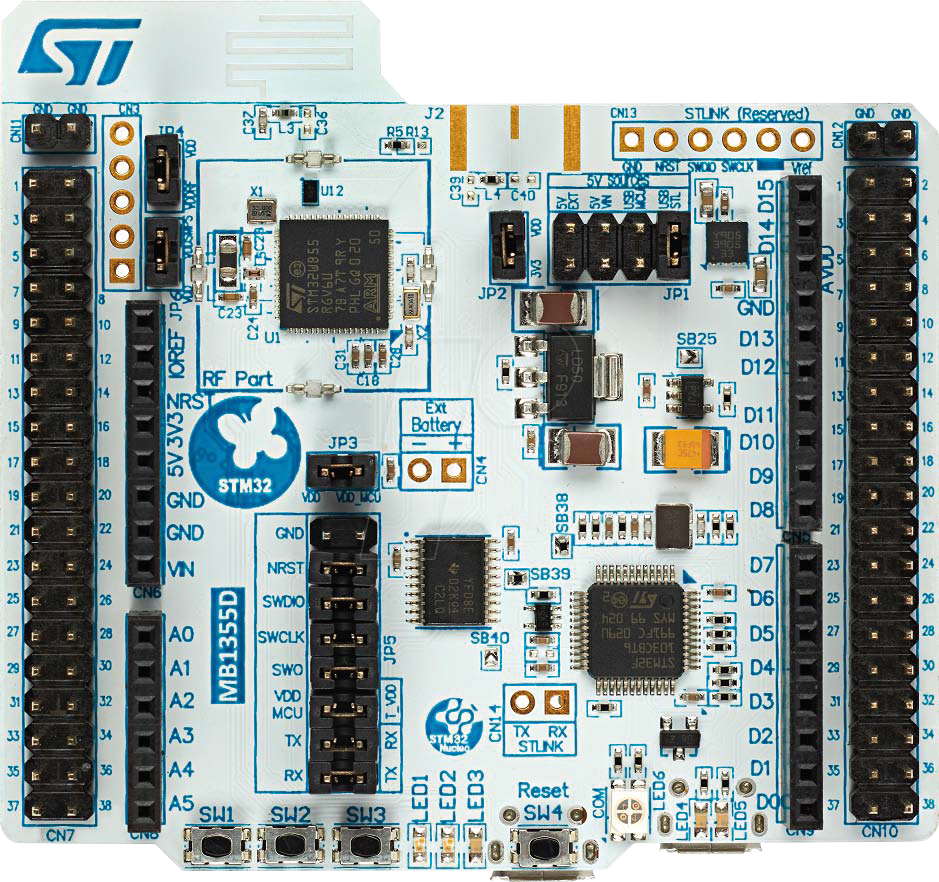 NUCLEO-WB55RG - Nucleo-64, ARM Cortex-M0+/-M4, STM32WB55RGV6U