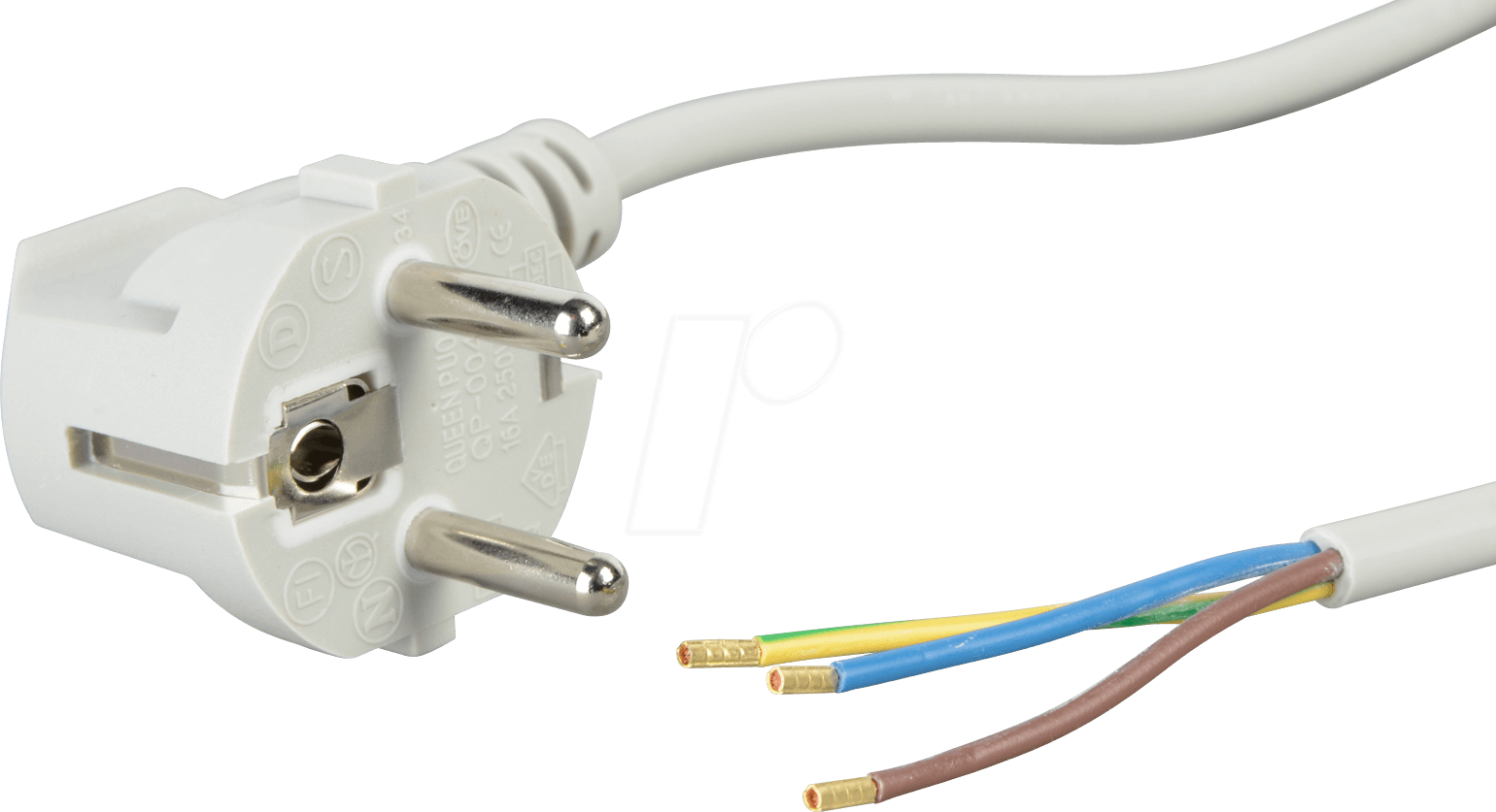 NKS 200 GR - Netzkabel, Schutzkontaktstecker, 1,8m, grau, offenes Ende