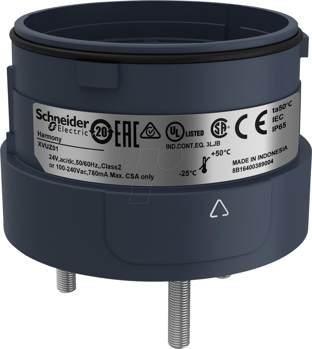 XVUZ01 - Montagesockel f. Signalsäule, Direktmontage, 3x M4 Ø40mm, schwar