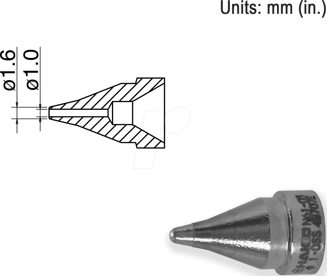 HAK N61-03 - Entlötdüse N61-03, SS-Typ, 1,0 mm