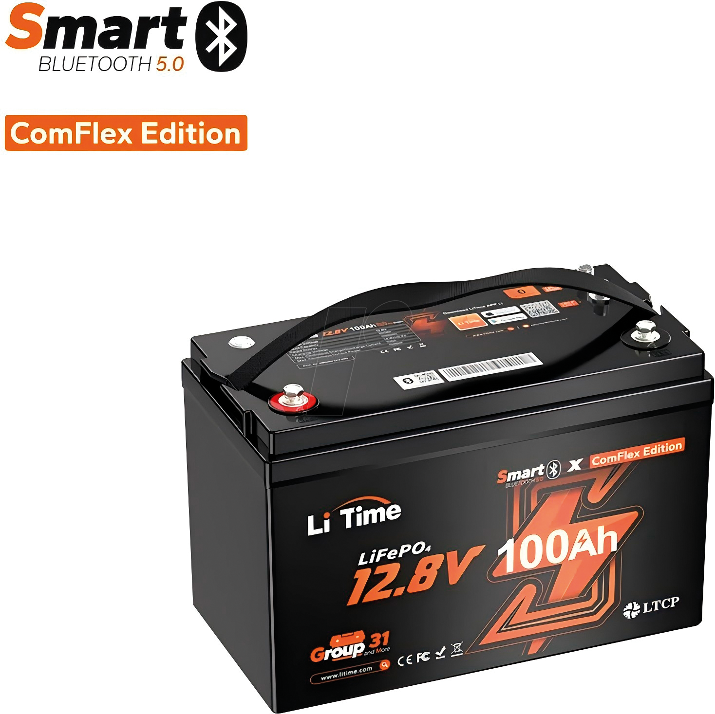 LI12-100-COM-BT - Lithium-Akku, LiFePO4, 12,8 V, 100 Ah, COM, BT