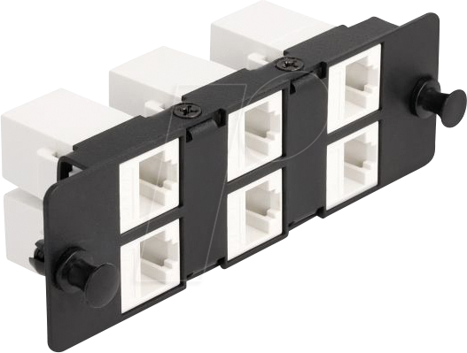 DELOCK 66996 - Keystone Adapter Panel, 6 Port, Cat.6a, schwarz
