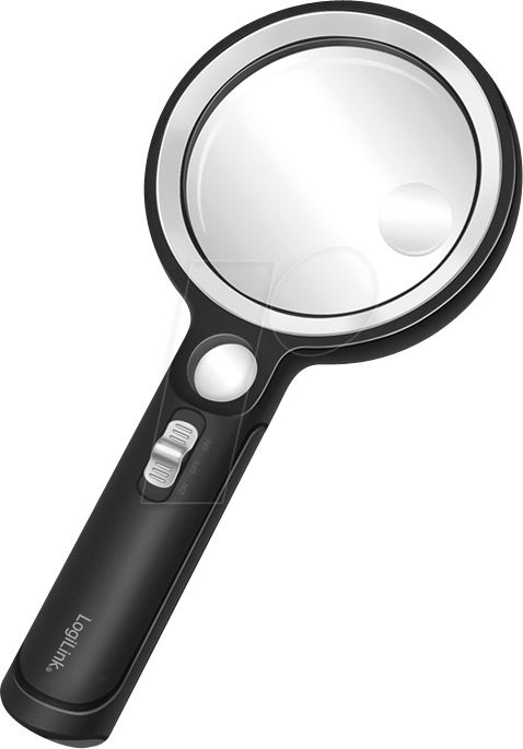 LOGILINK WZ0075 - LED Hand Leselupe, 5x u. 30x Vergrößerung