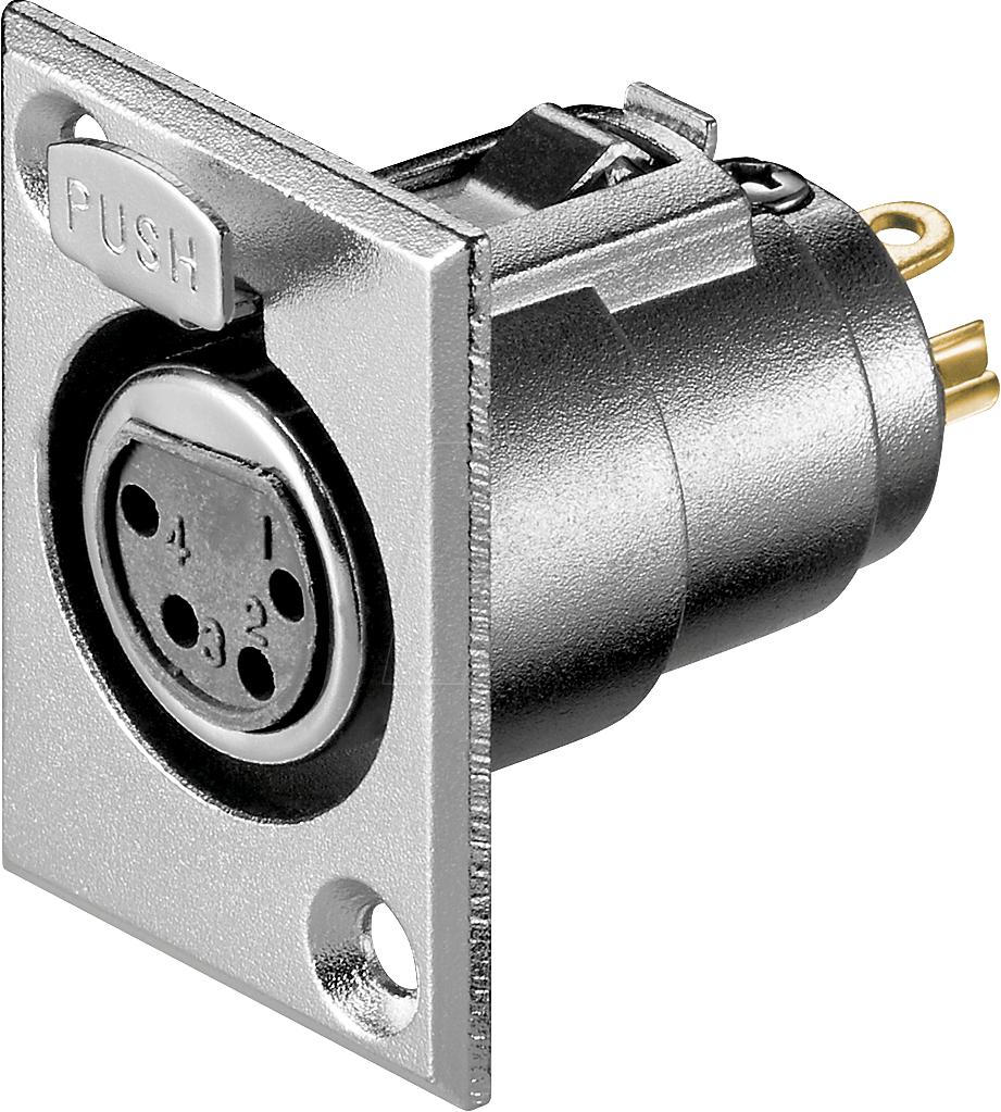 XLR 4EB - XLR-Einbaubuchse, 4-polig mit Verriegelung