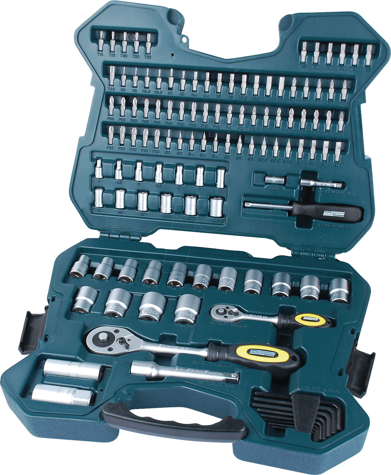 MAN 98415 - Steckschlüsselsatz, Multi, 1/2” + 1/4”, 115 -teilig