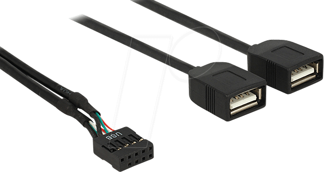 DELOCK 83823 - USB Pinheader Buchse auf 2x USB A Buchse, 40 cm