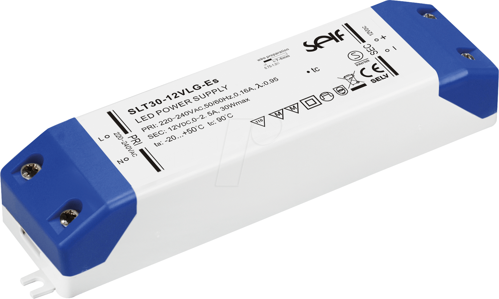 Thumbnail - SLF SLT30-12VLG - LED-Trafo, 30 W, 12 V DC, 2500 mA