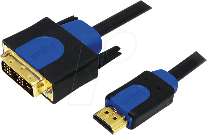 LOGILINK CHB3103 - HDMI/DVI Kabel, bidirektional, 1080p, schw/blau, 3 m