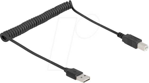 DELOCK 90130 - EASY-USB 2.0 Kabel, A zu B Spiralkabel, 0,5 - 0,8 m