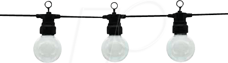 OPT OT5058 - LED-Lichterkette, 10 Leuchtmittel, warmweiß, 5 m, schwarz
