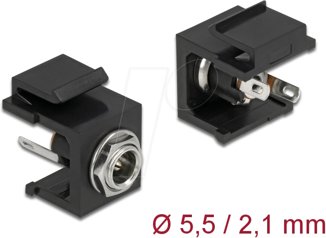 DELOCK 86849 - Keystone Modul DC 5,5 x 2,1 mm Buchse schwarz