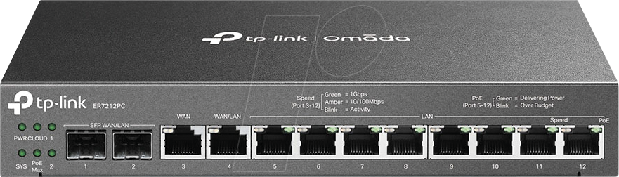 TPLINK ER7212PC - VPN Router, Gigabit Ethernet, PoE+