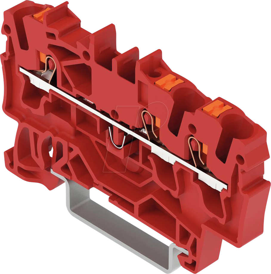 WAGO 2202-1403 - 4-Leiter-Durchgangsklemme, mit Drücker 2,5 mm², rot