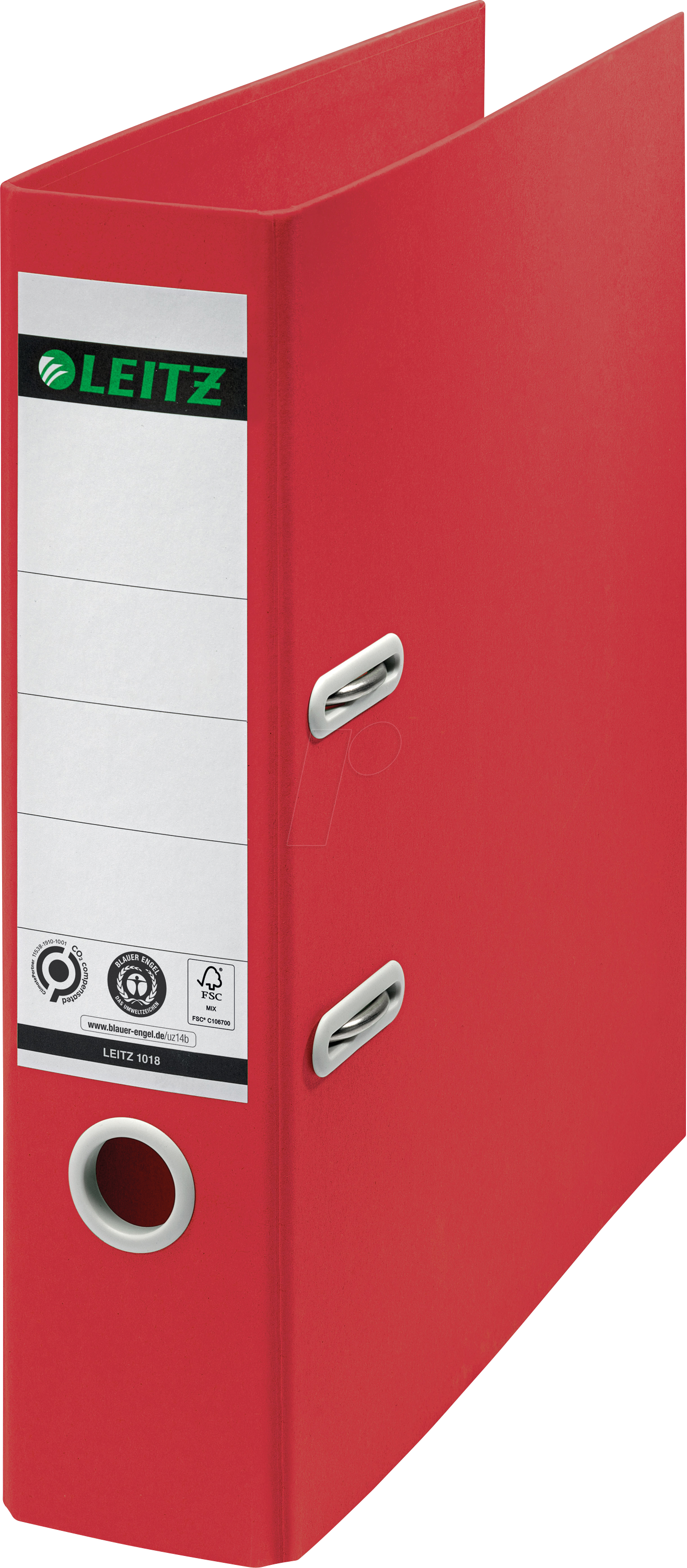 LEITZ 10180025 - Qualitäts-Ordner 180°, Recycle, rot, 80 mm