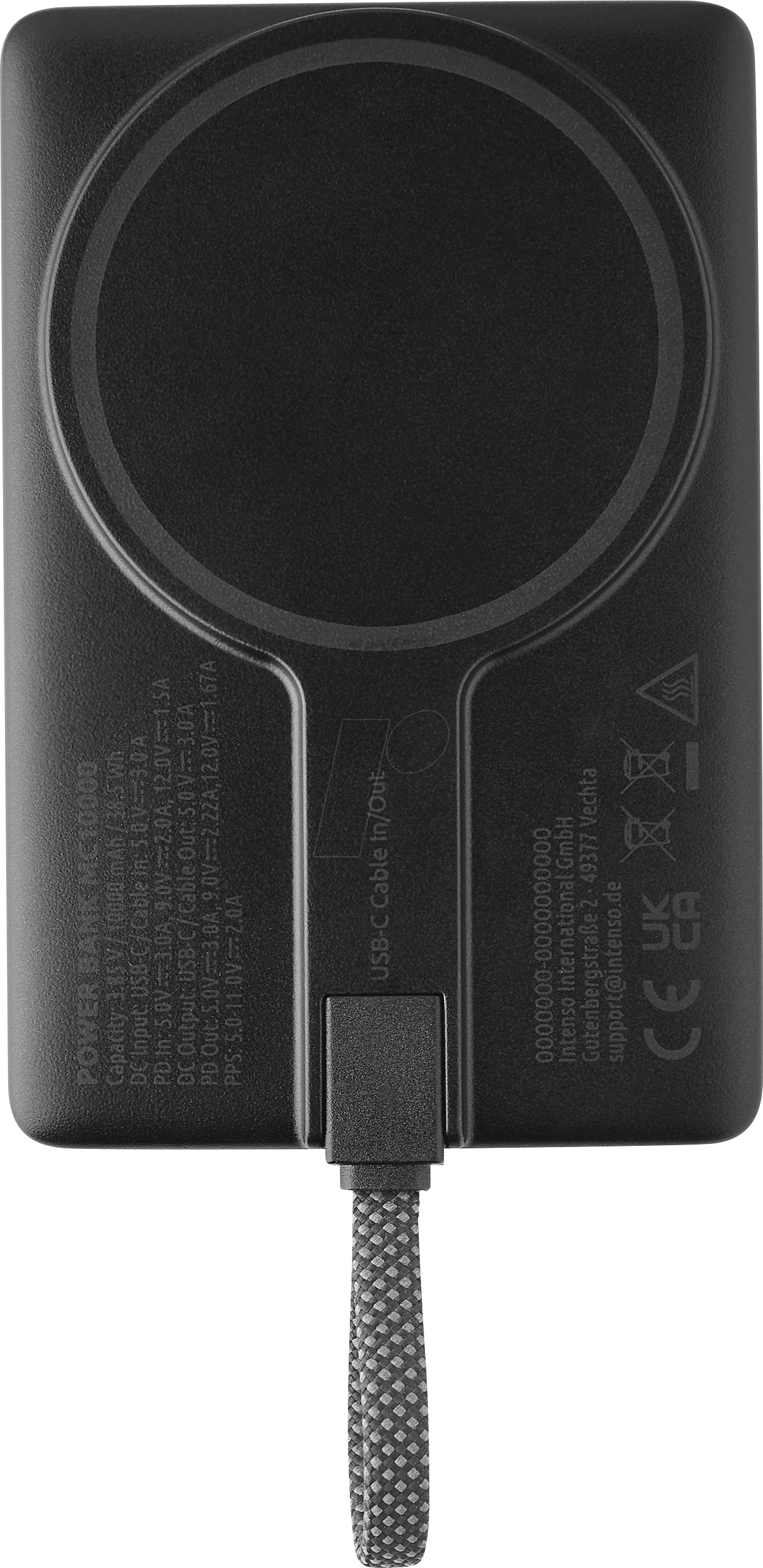 INTENSO 7340034 - Powerbank MC10000, Li-Po, 10000 mAh, USB-C, grau/schwarz