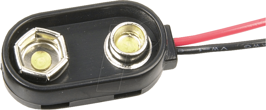 CLIP HQ9V - Batterieclip für 9-Volt-Block, vertikal, High-Quality