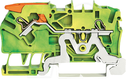 WAGO 2102-1207 - 2-Leiter-Schutzleiterklemme, CAGE CLAMP® 2,5 mm², grün-gelb