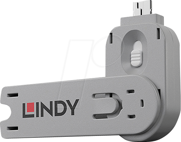 LINDY 40624 - USB-A-Port Schloss (1x Schlüssel, 1x Schloss), weiß
